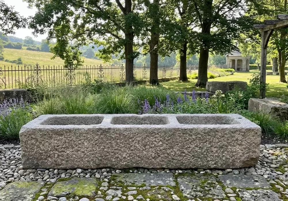 Gereinigter Natursteinbelag aus Kopfsteinpflaster