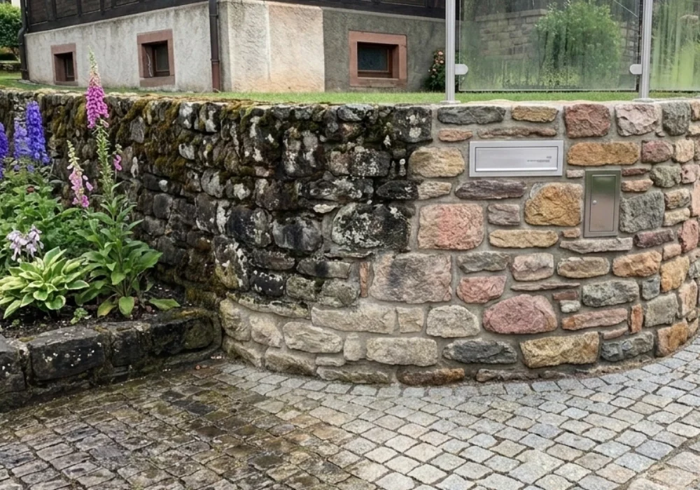 Gereinigter Natursteinbelag aus Kopfsteinpflaster